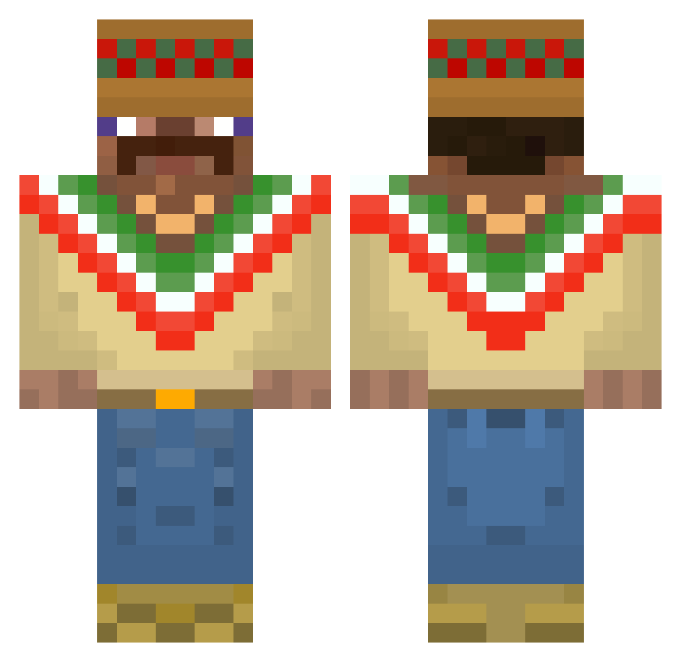 KSA10XX Minecraft skin, front and back view