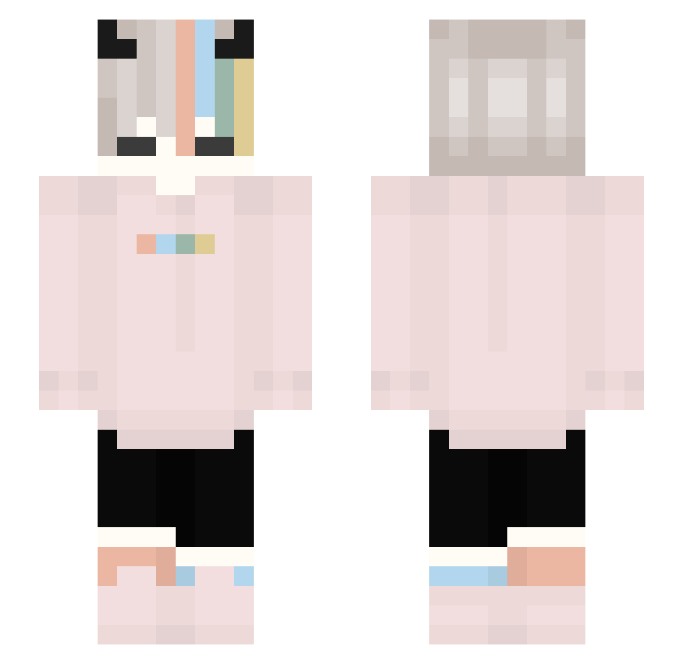 russianashdom Minecraft skin, front and back view