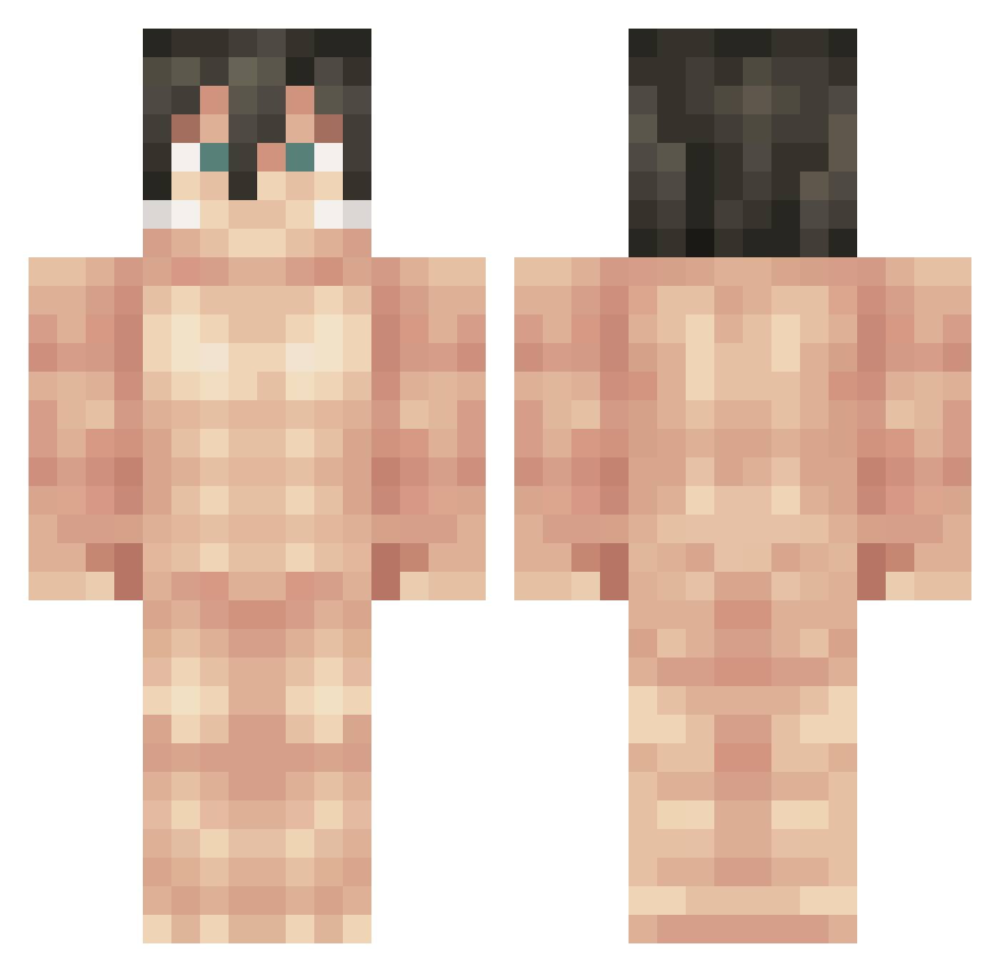 Maxey7 Minecraft skin, front and back view