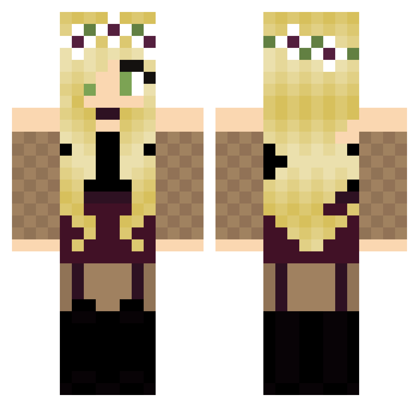 gameeer Minecraft skin, front and back view