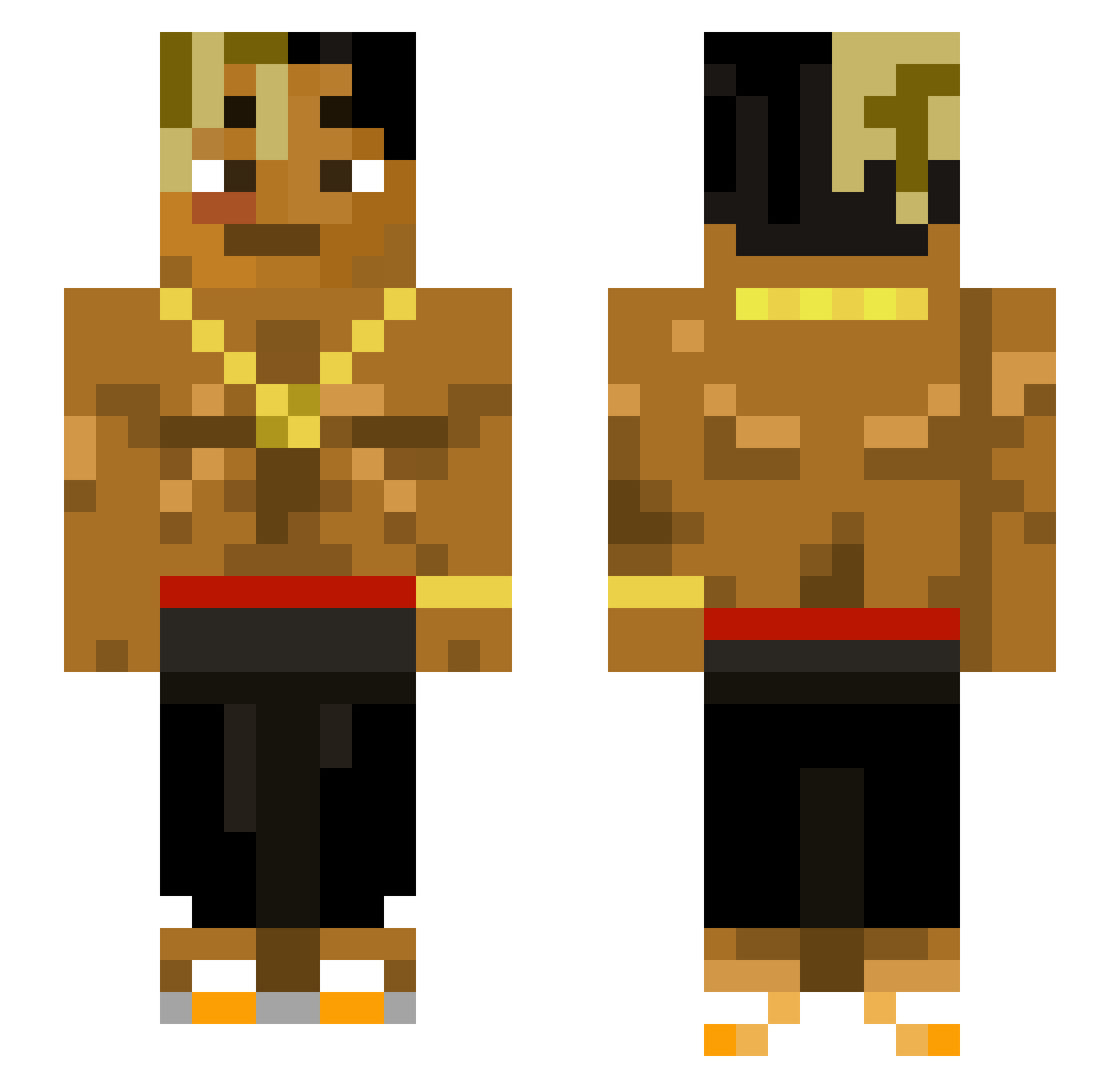 zKevsh_x_PvP Minecraft skin, front and back view