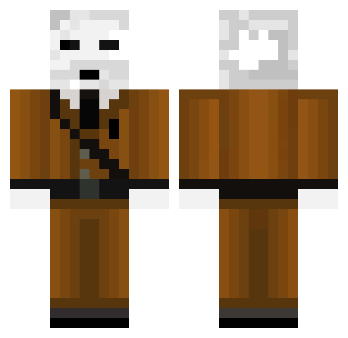 qvbj Minecraft skin, front and back view