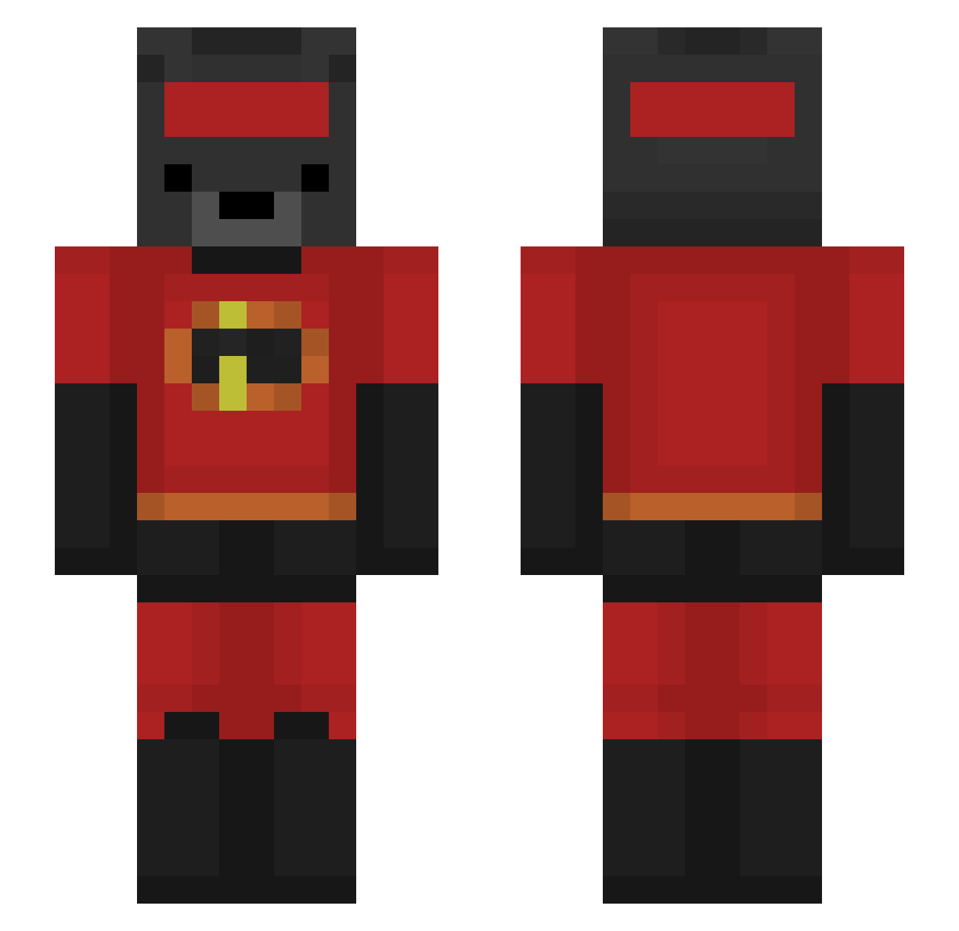 Tycuzzi Minecraft skin, front and back view