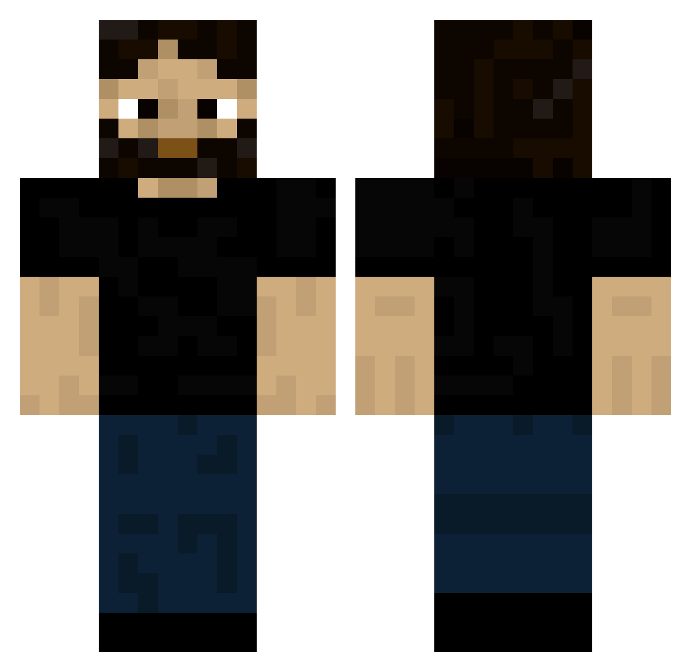 anamorphism Minecraft skin, front and back view