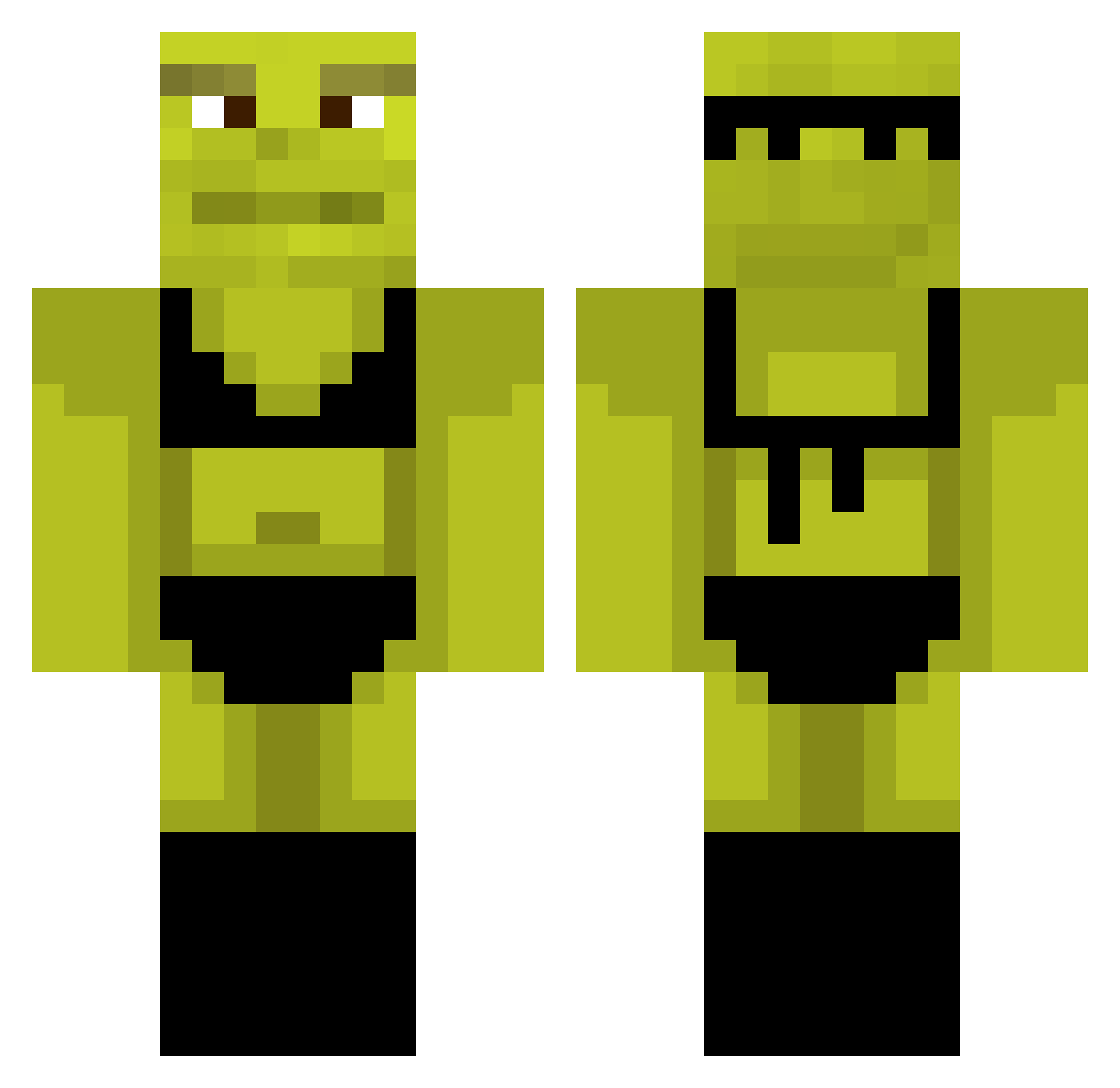 Whezz Minecraft skin, front and back view