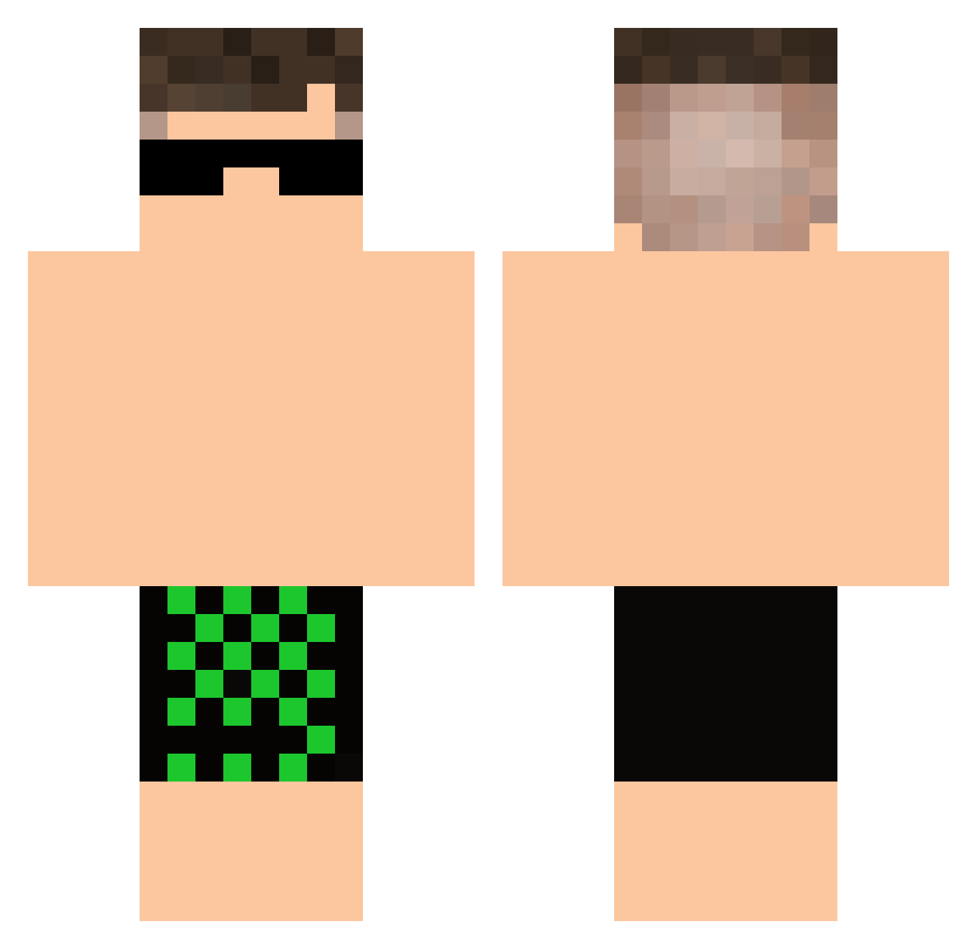ArthurOD Minecraft skin, front and back view