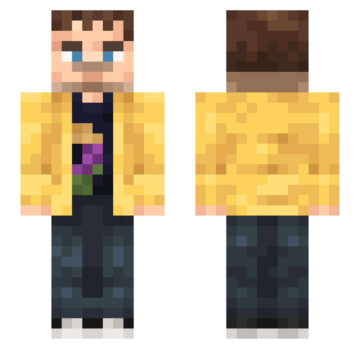 RugZar Minecraft skin, front and back view