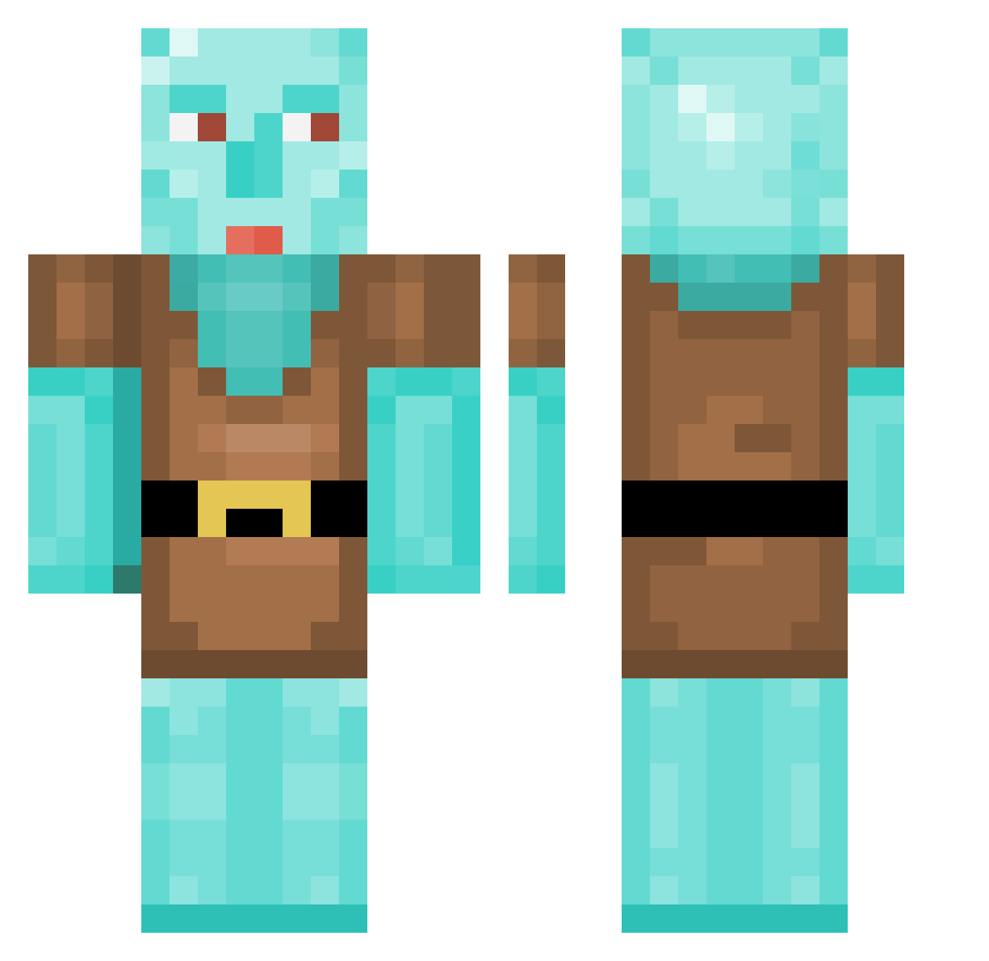webei Minecraft skin, front and back view