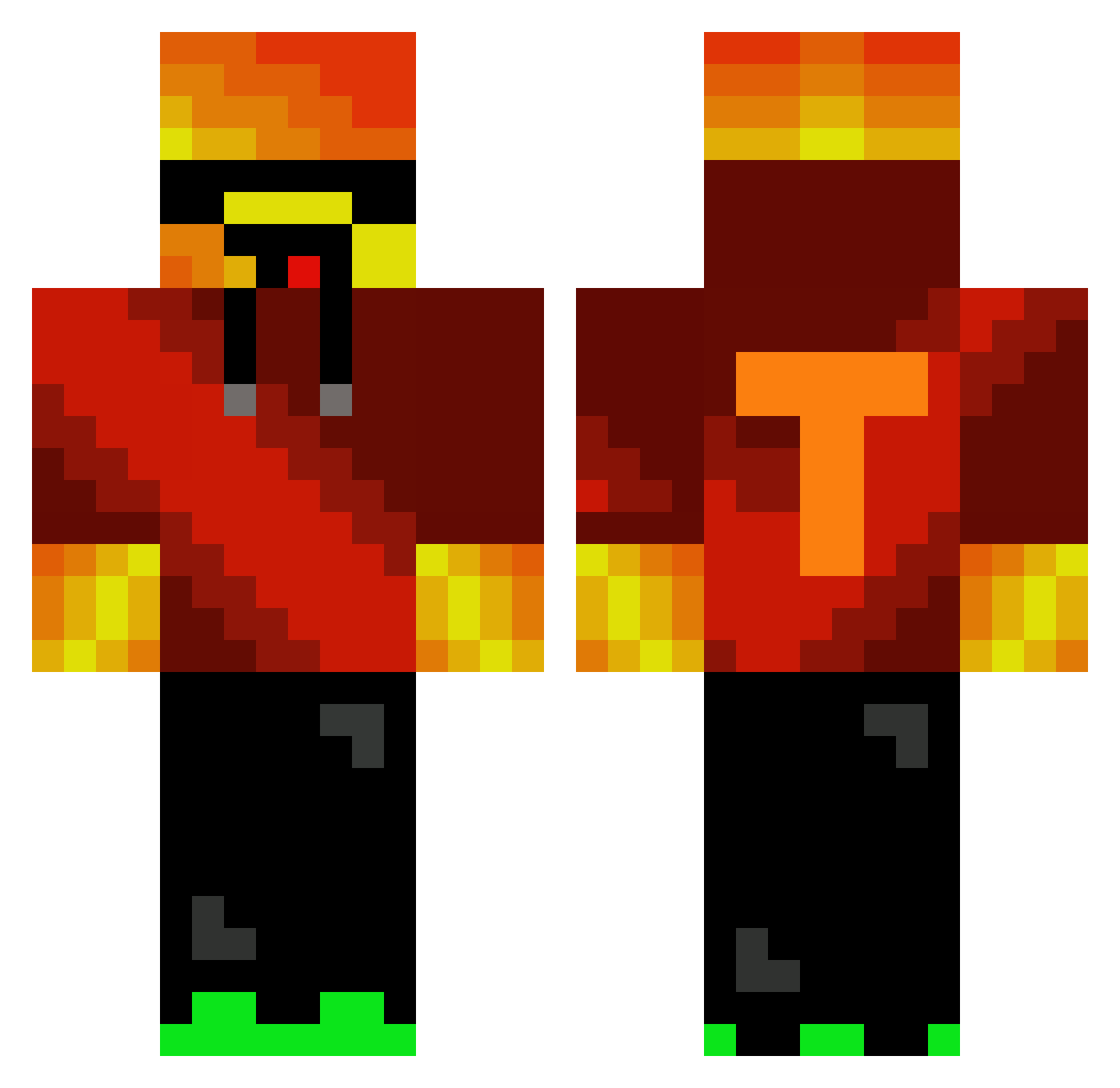 Thug_Bug Minecraft skin, front and back view