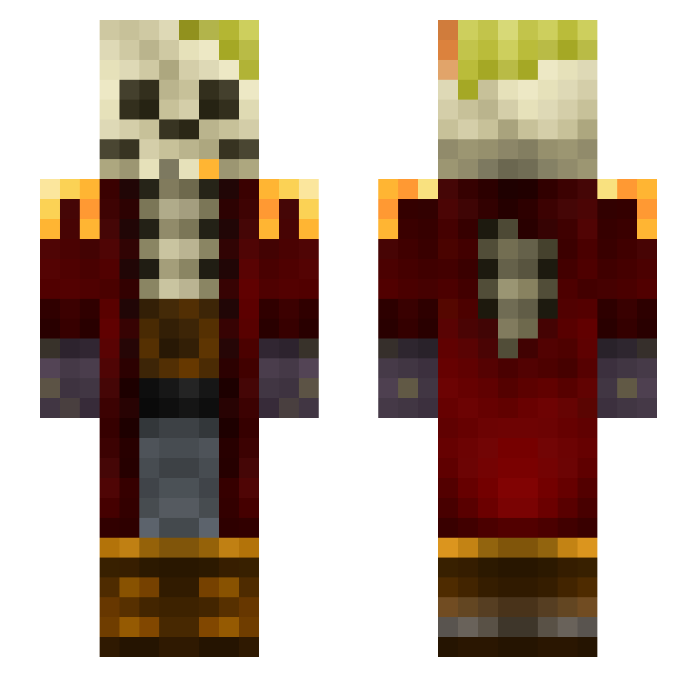 Aperture1690 Minecraft skin, front and back view