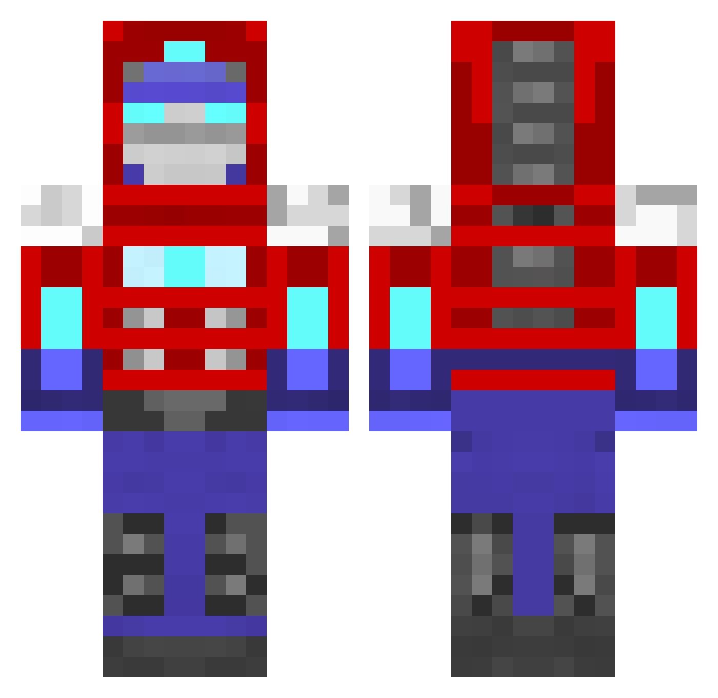 fabriPvP2007 Minecraft skin, front and back view