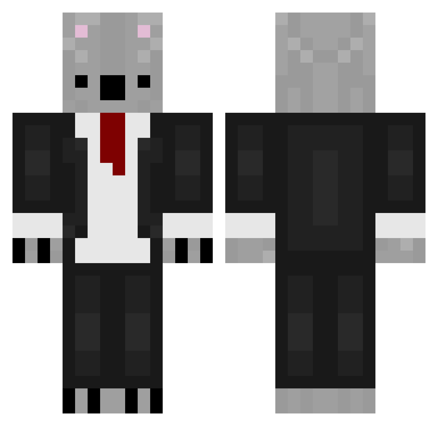 ReginaldtheKoala Minecraft skin, front and back view