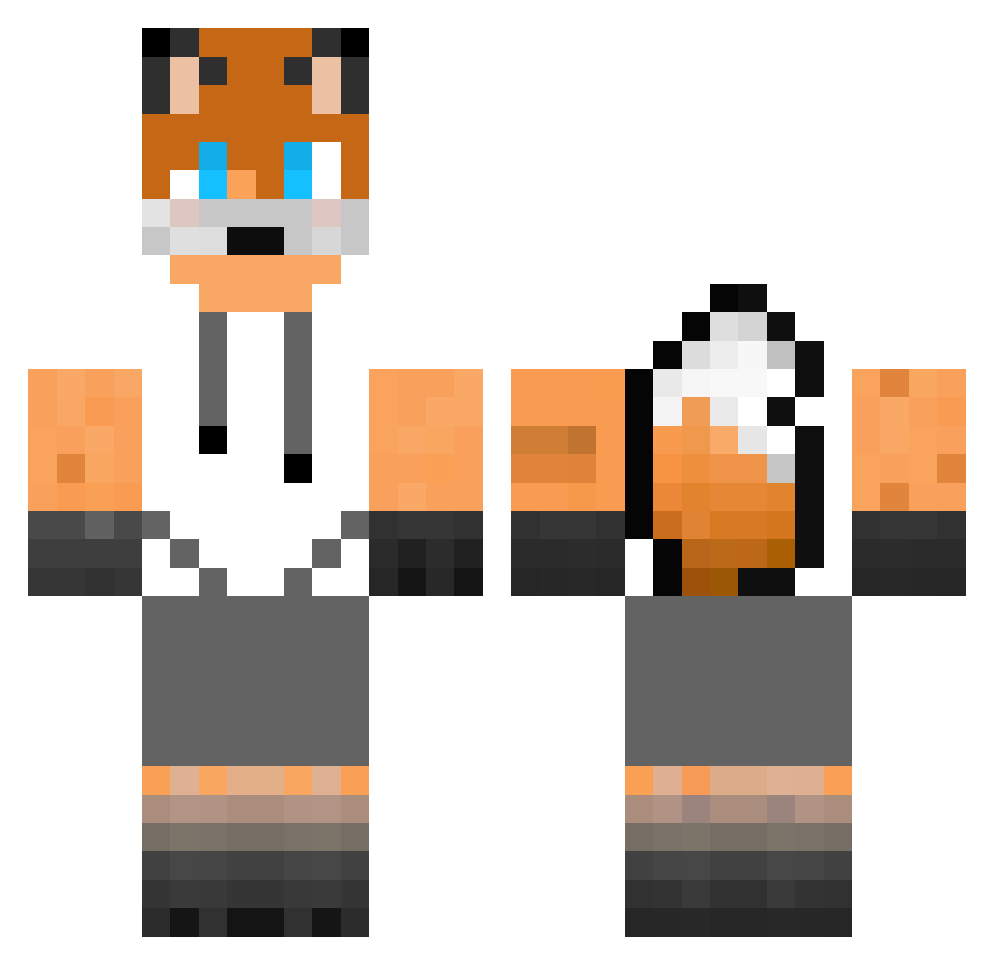 xDhavid Minecraft skin, front and back view
