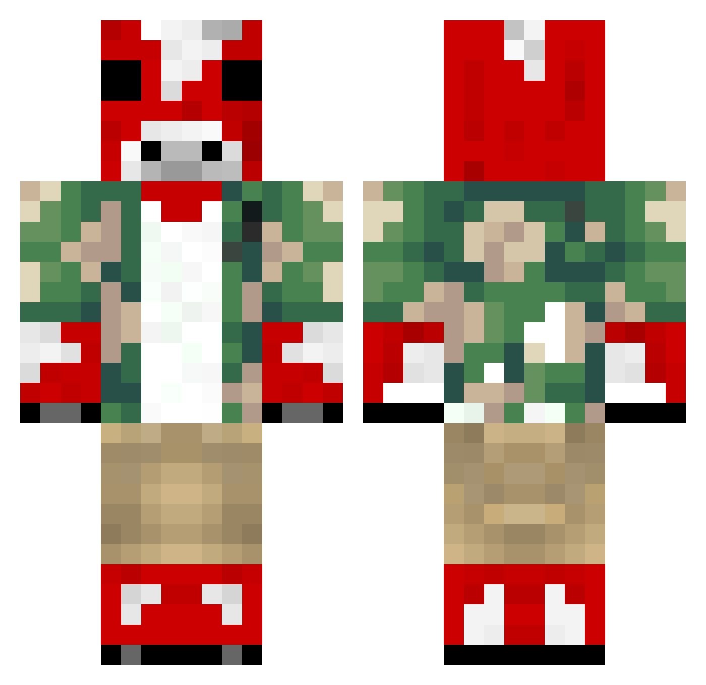 BeanzOhoy Minecraft skin, front and back view
