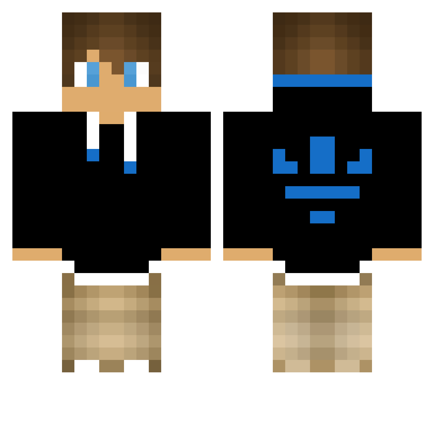 HSMeister Minecraft skin, front and back view