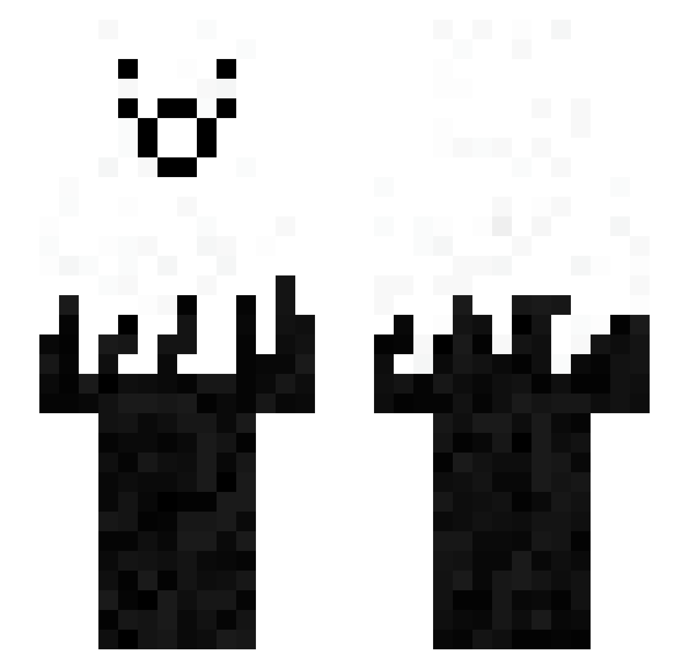 ciocaina Minecraft skin, front and back view