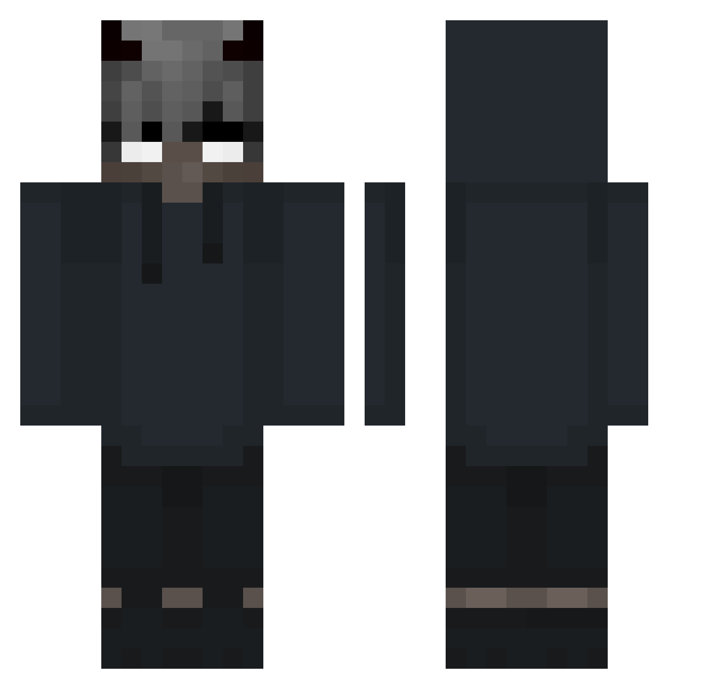 Turkoofficial Minecraft skin, front and back view