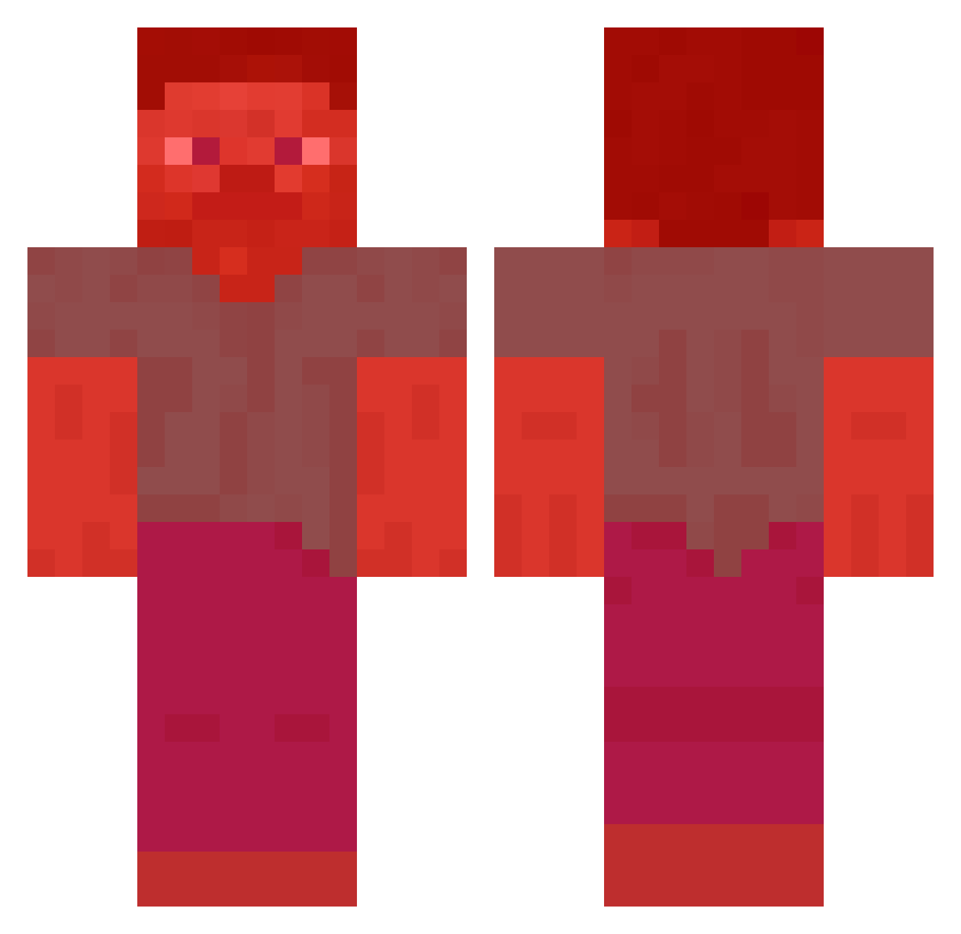 Pontal Minecraft skin, front and back view
