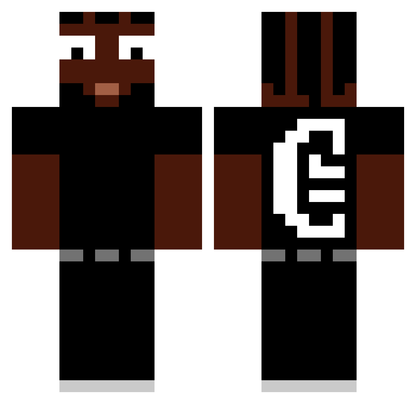 Snigeln Minecraft skin, front and back view
