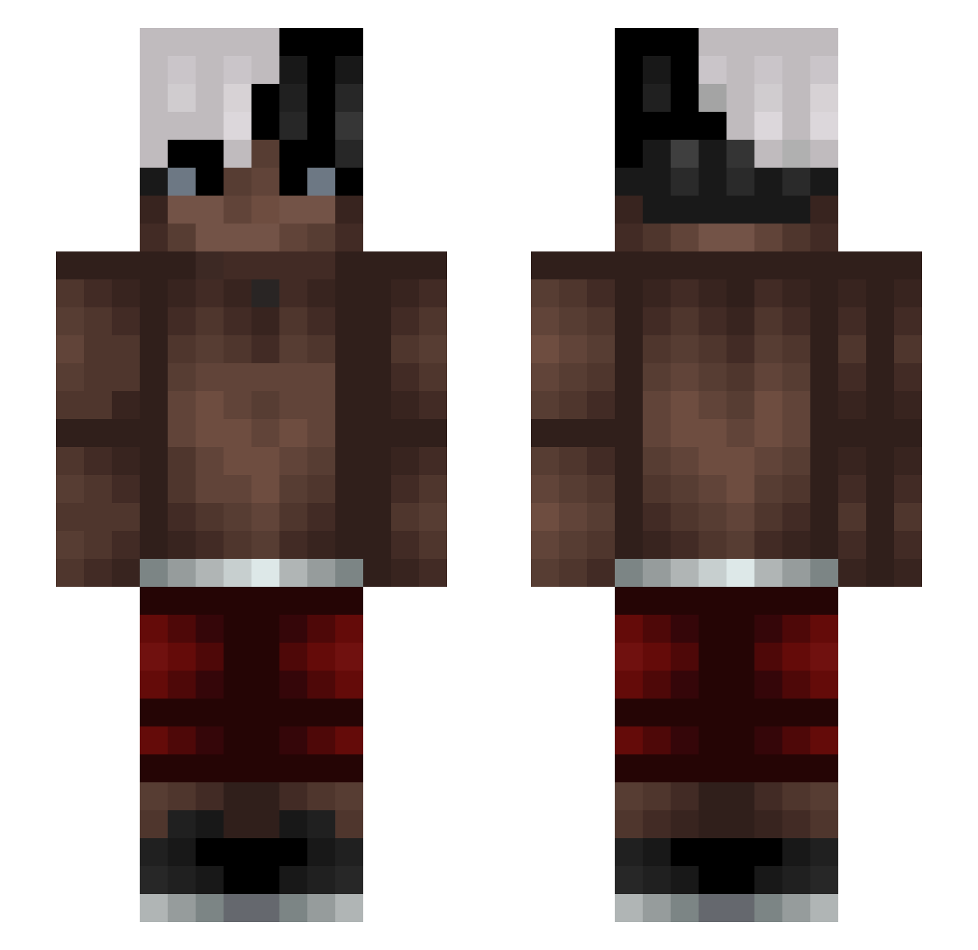 R3benth Minecraft skin, front and back view