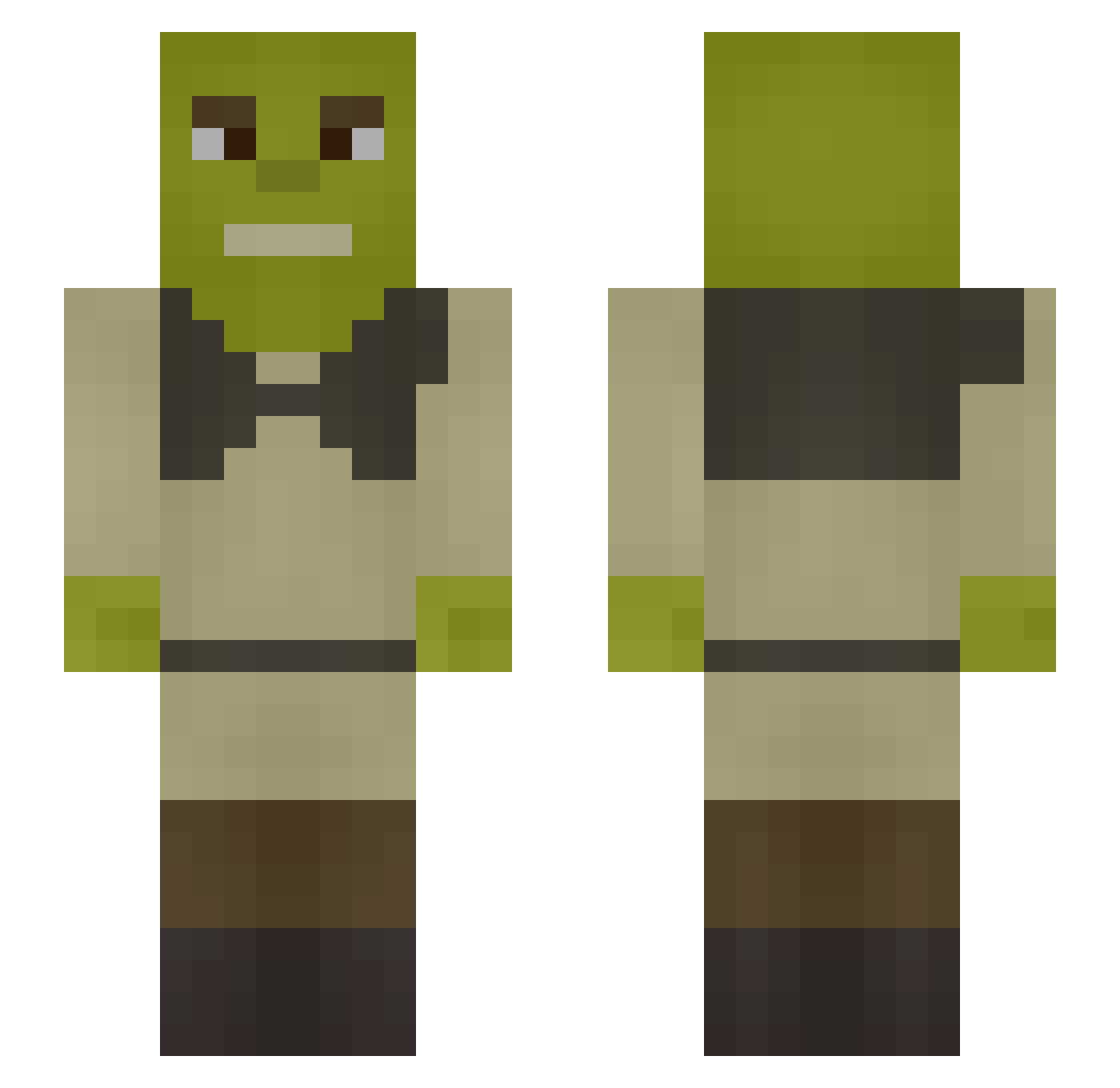 Kyselinar Minecraft skin, front and back view