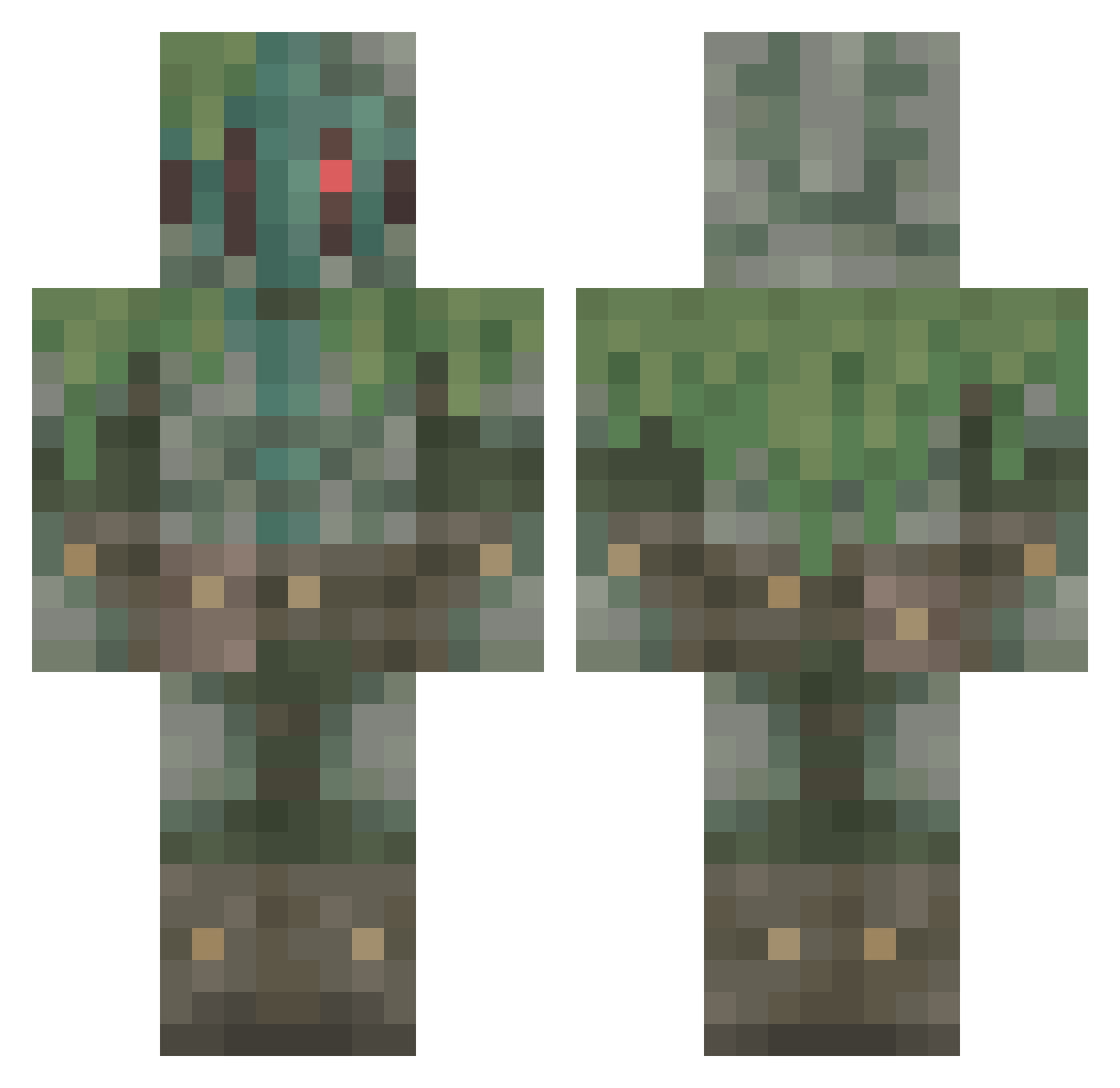 JM23F Minecraft skin, front and back view