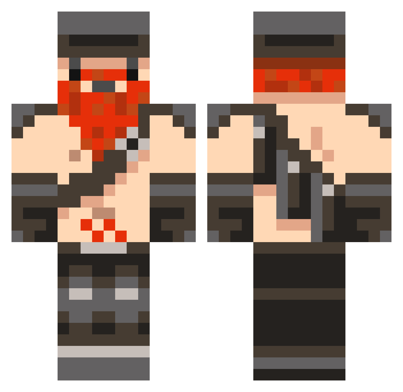 Capt_Alex Minecraft skin, front and back view