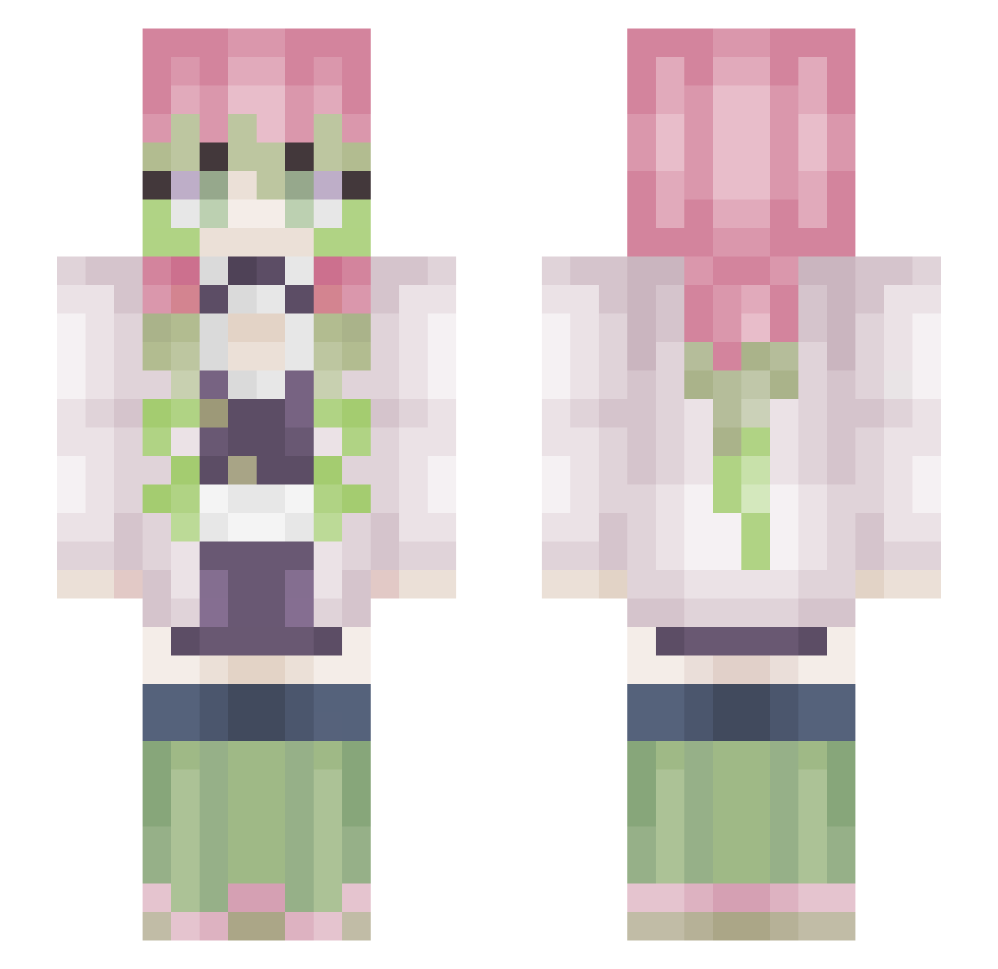 AcreateCRI Minecraft skin, front and back view