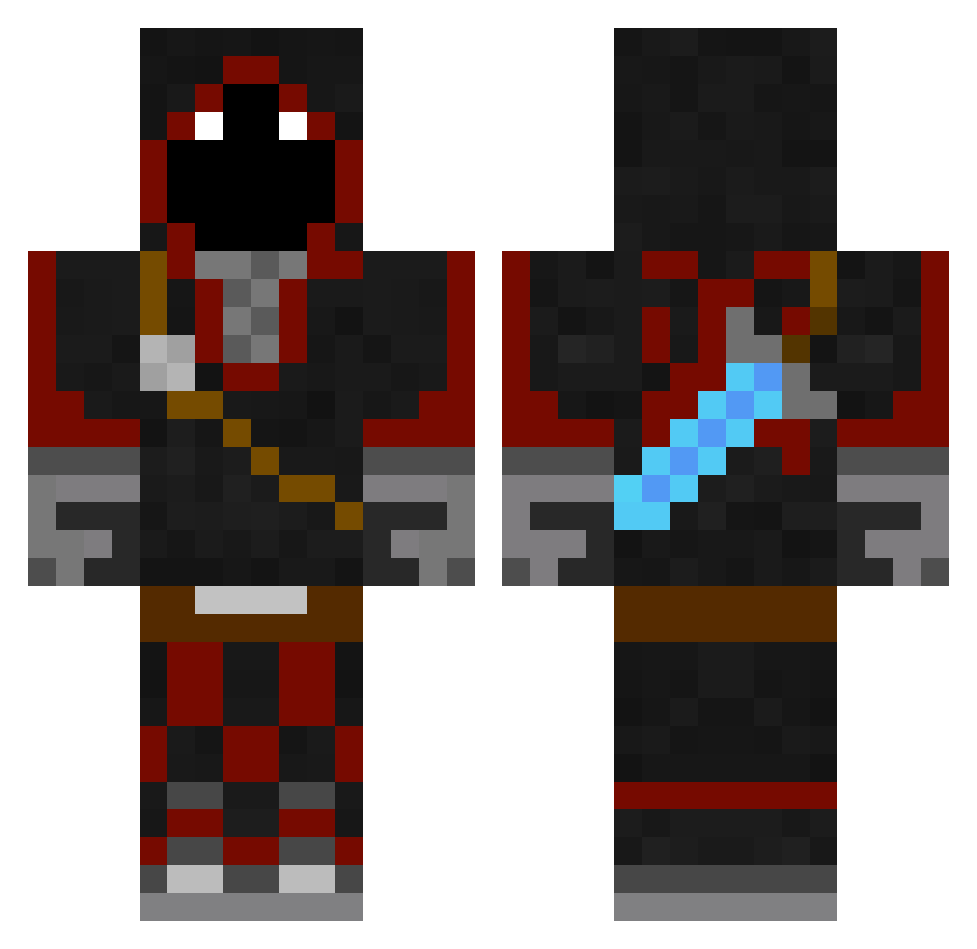 sLiceQ Minecraft skin, front and back view