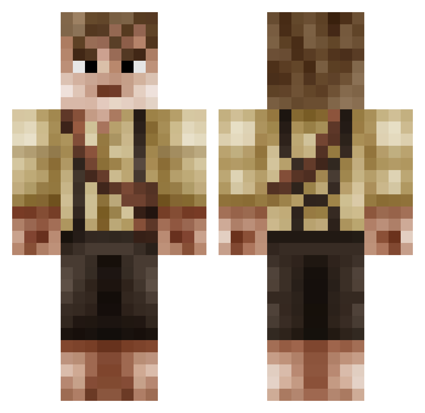 Enim123 Minecraft skin, front and back view