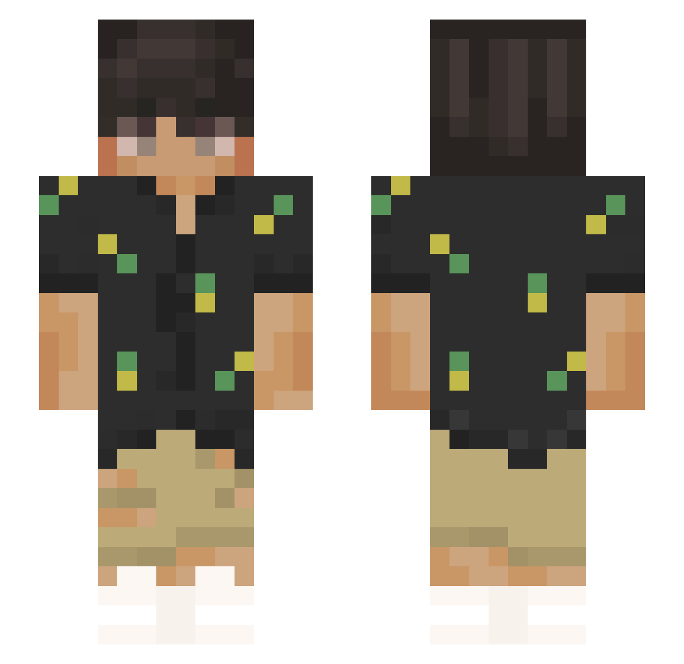 Shiny_Evil Minecraft skin, front and back view