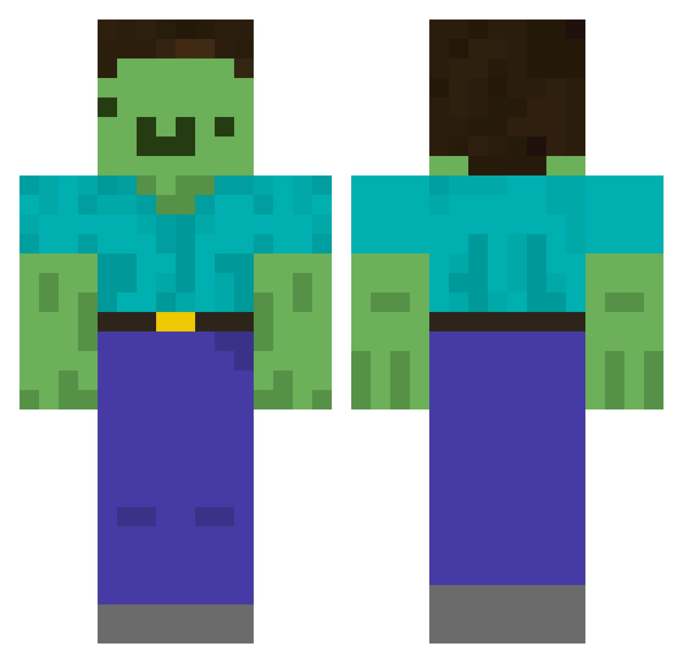 trwy7 Minecraft skin, front and back view