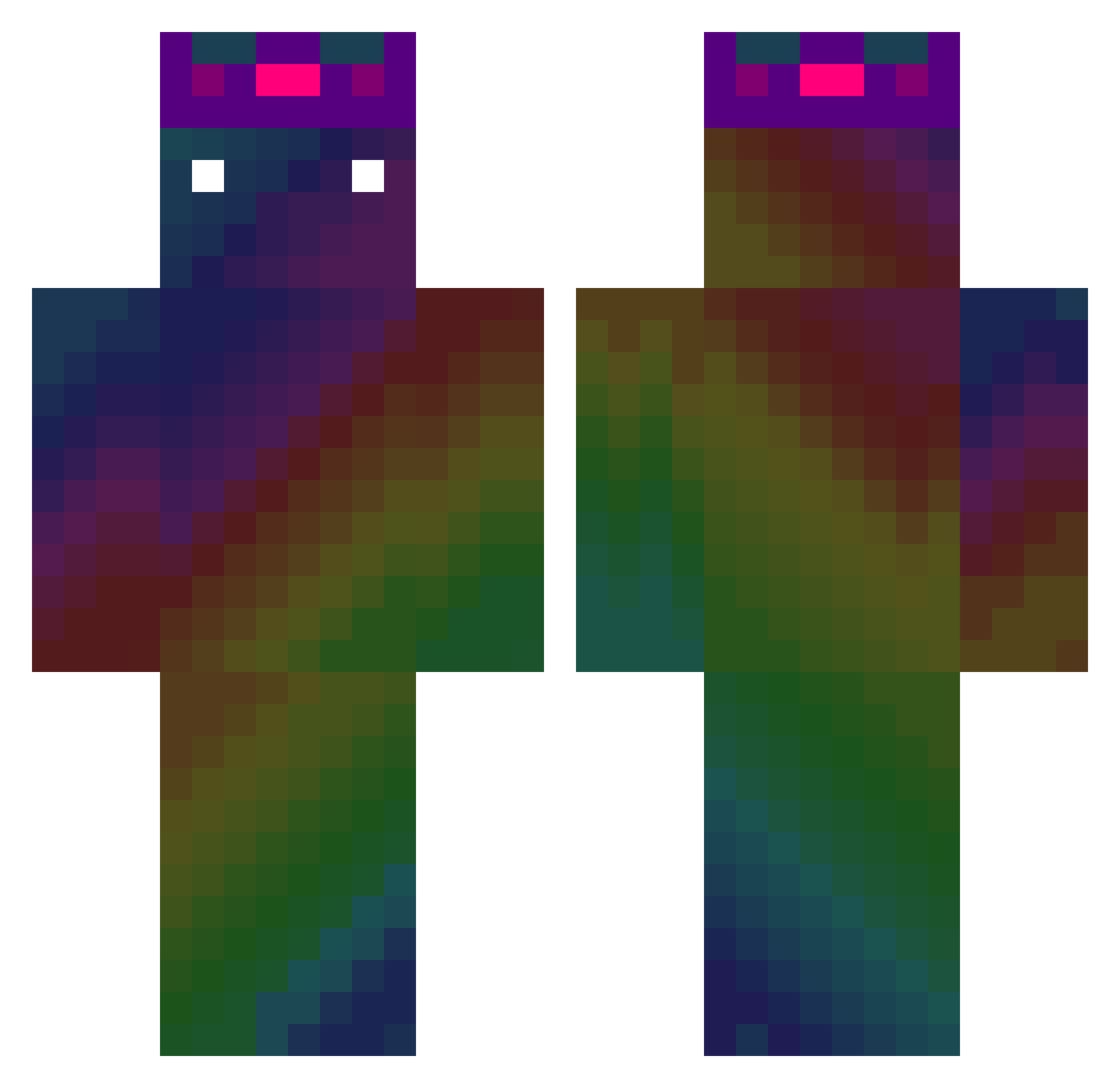 ZyesGz Minecraft skin, front and back view