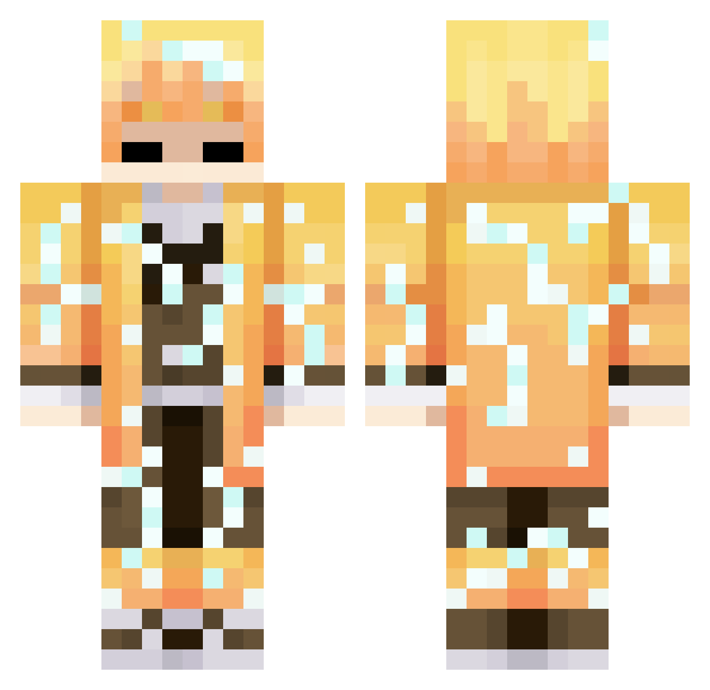 Mawito Minecraft skin, front and back view