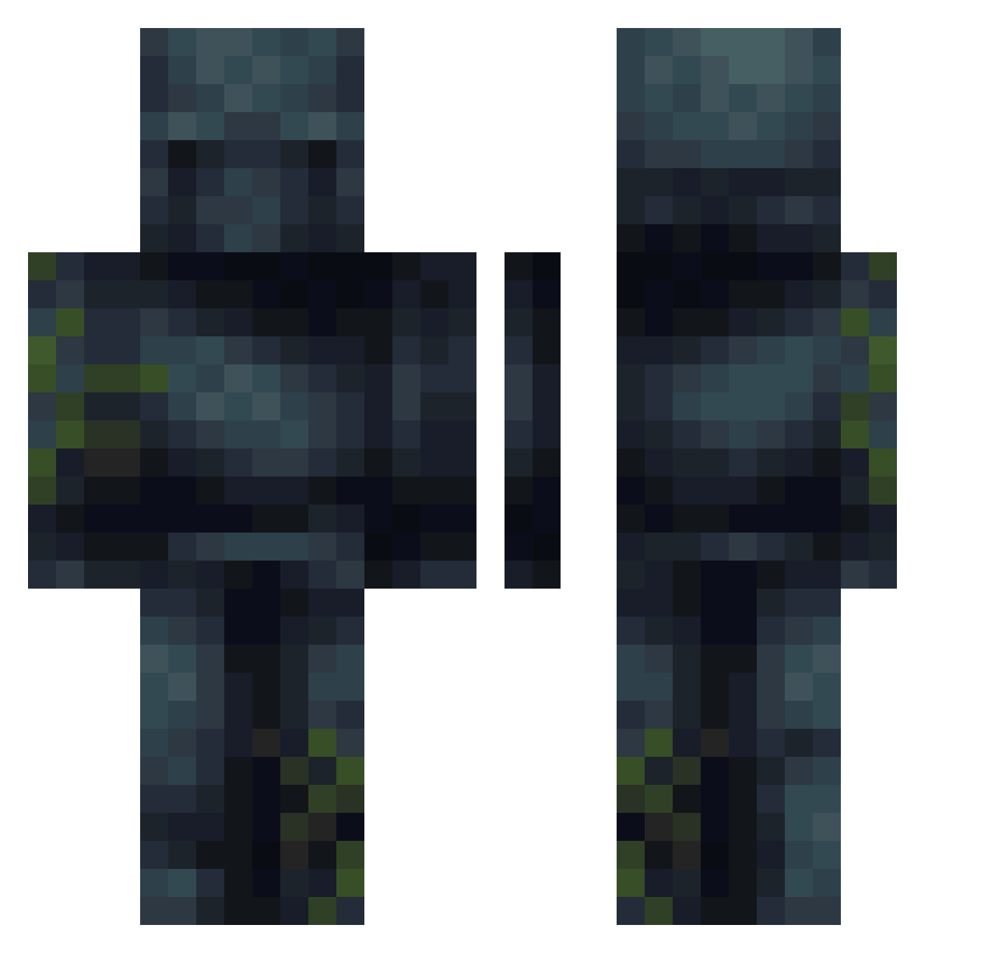 OnlyJessers Minecraft skin, front and back view