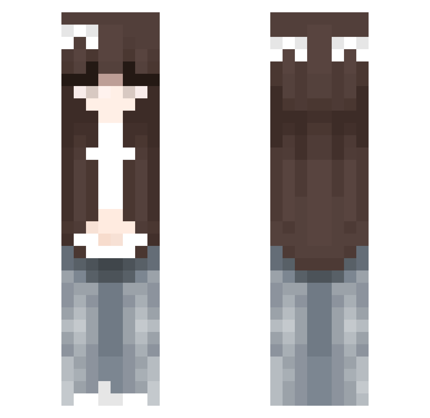 rxln Minecraft skin, front and back view