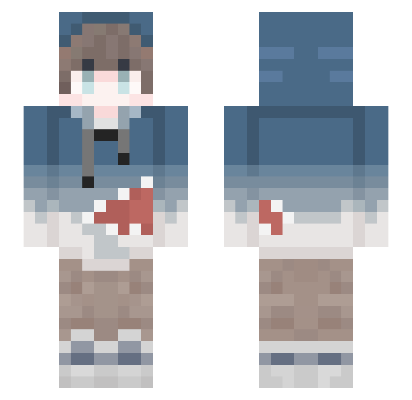 Chickenman544 Minecraft skin, front and back view