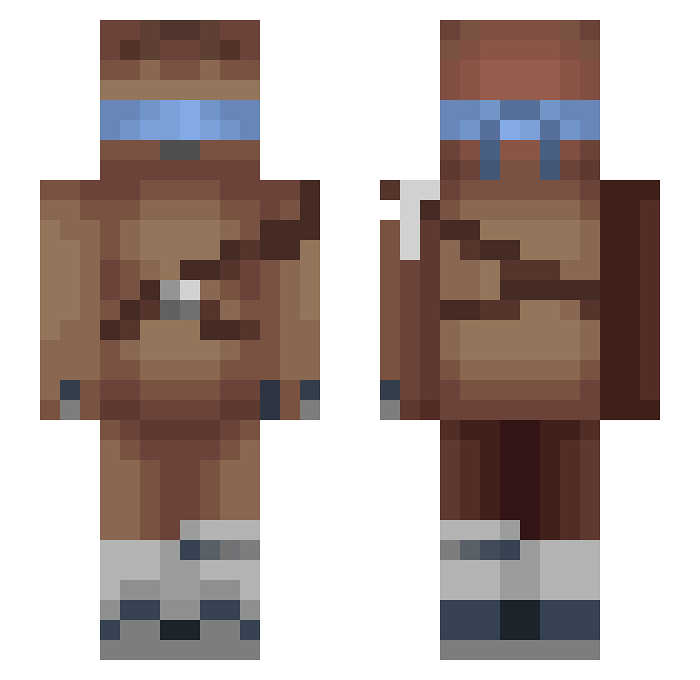 devaCRO Minecraft skin, front and back view
