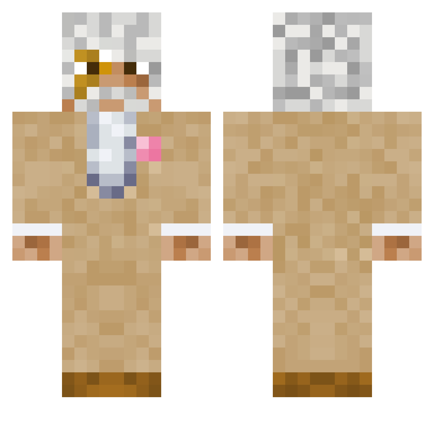PokemonWill Minecraft skin, front and back view