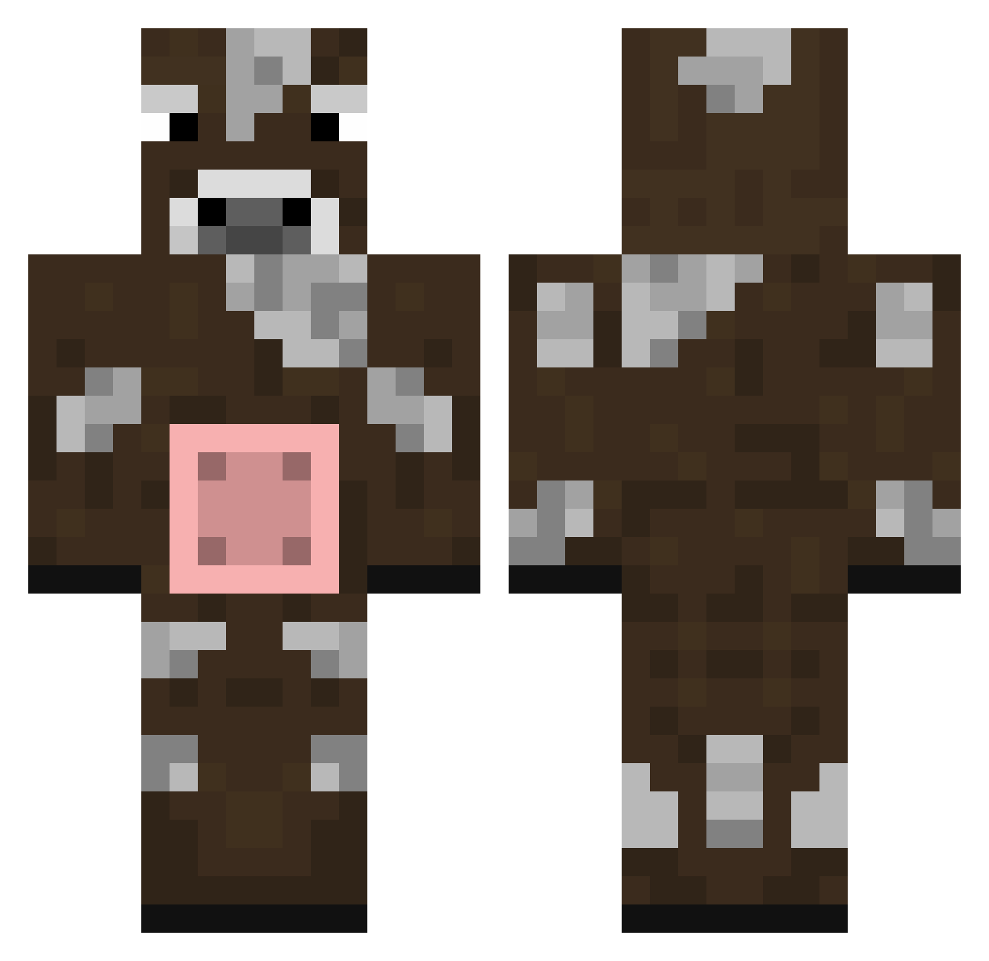 Izamnm Minecraft skin, front and back view