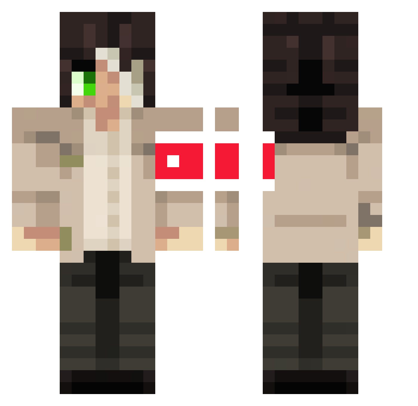 LoneSoldier0 Minecraft skin, front and back view