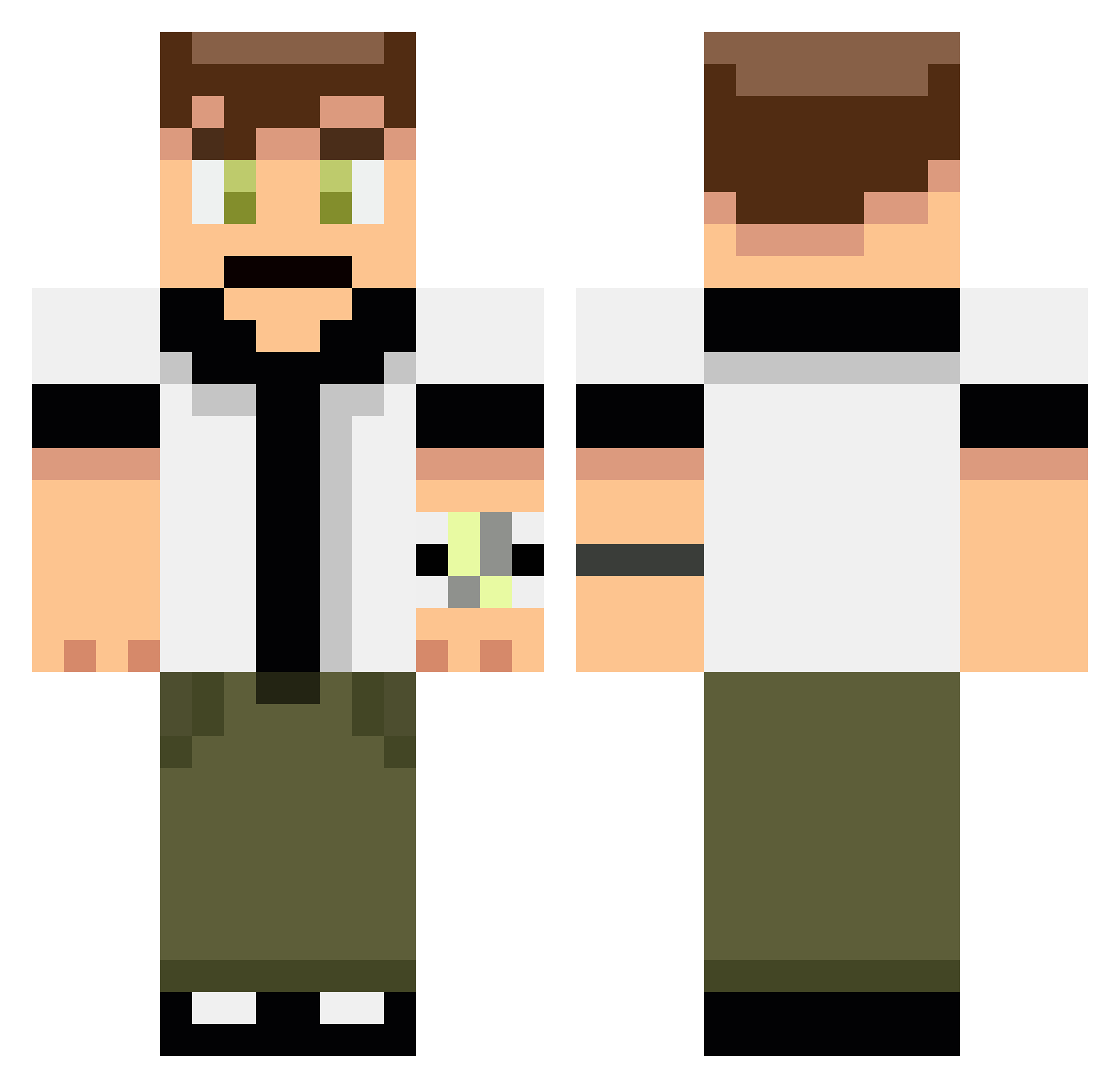 ByYordan Minecraft skin, front and back view