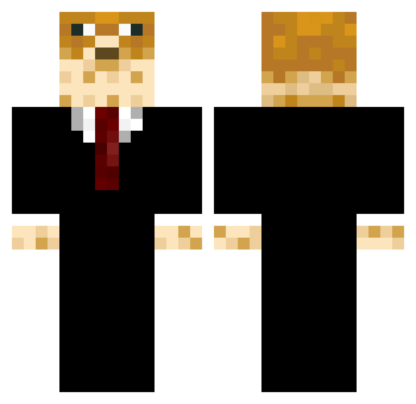 uuvk Minecraft skin, front and back view