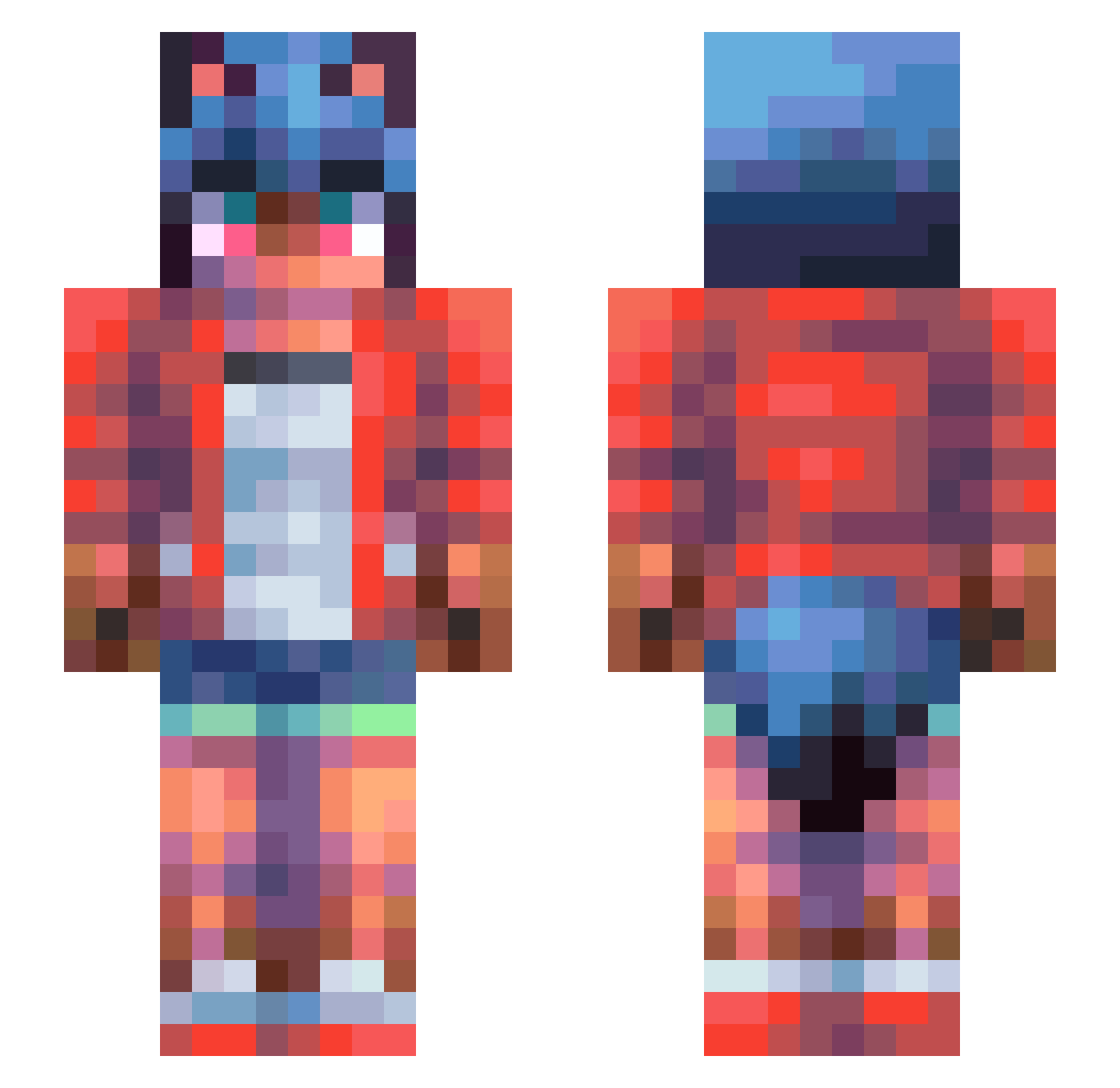 pog5 Minecraft skin, front and back view