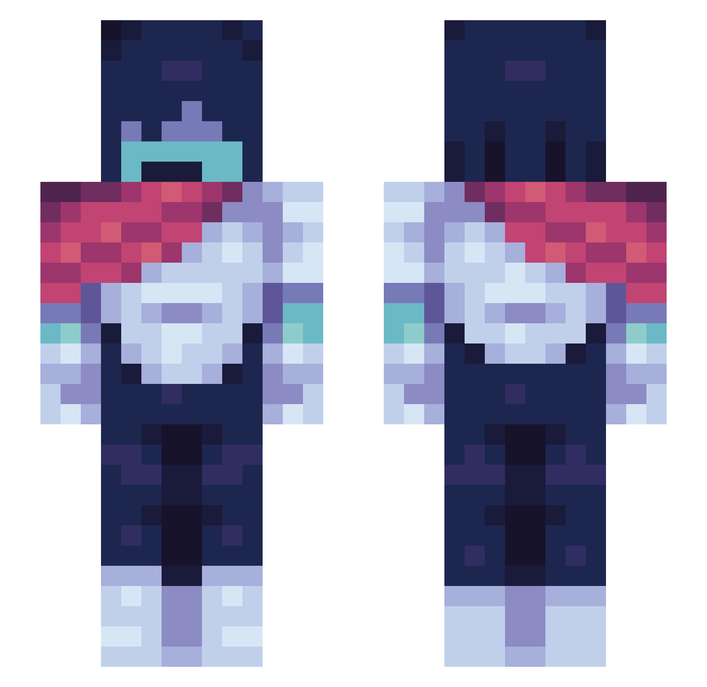 BadTrix Minecraft skin, front and back view