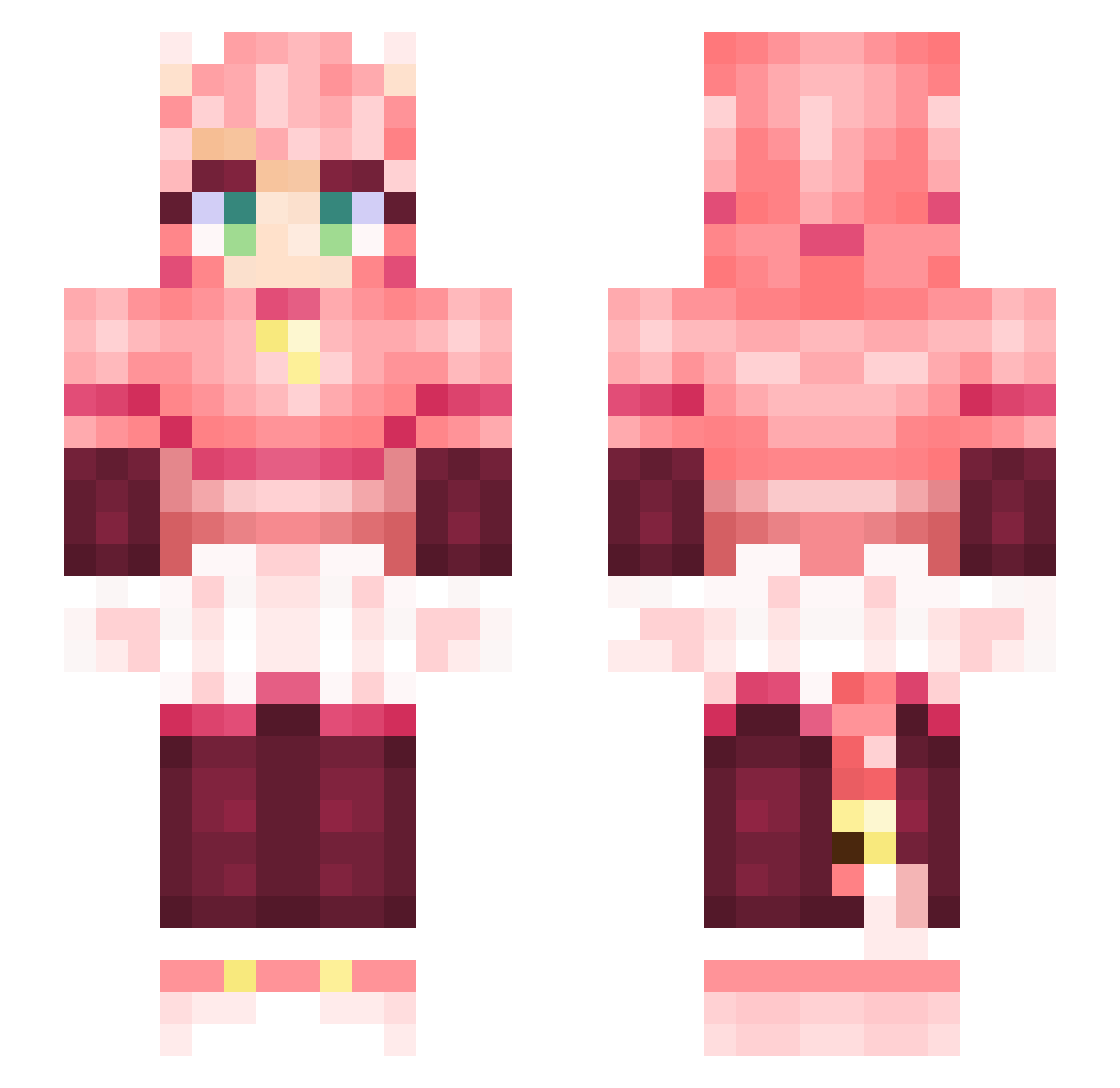Cutykat Minecraft skin, front and back view