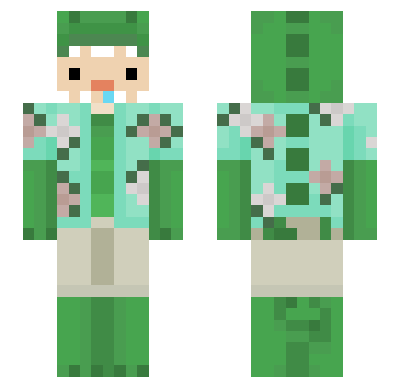 Potato6_ Minecraft skin, front and back view