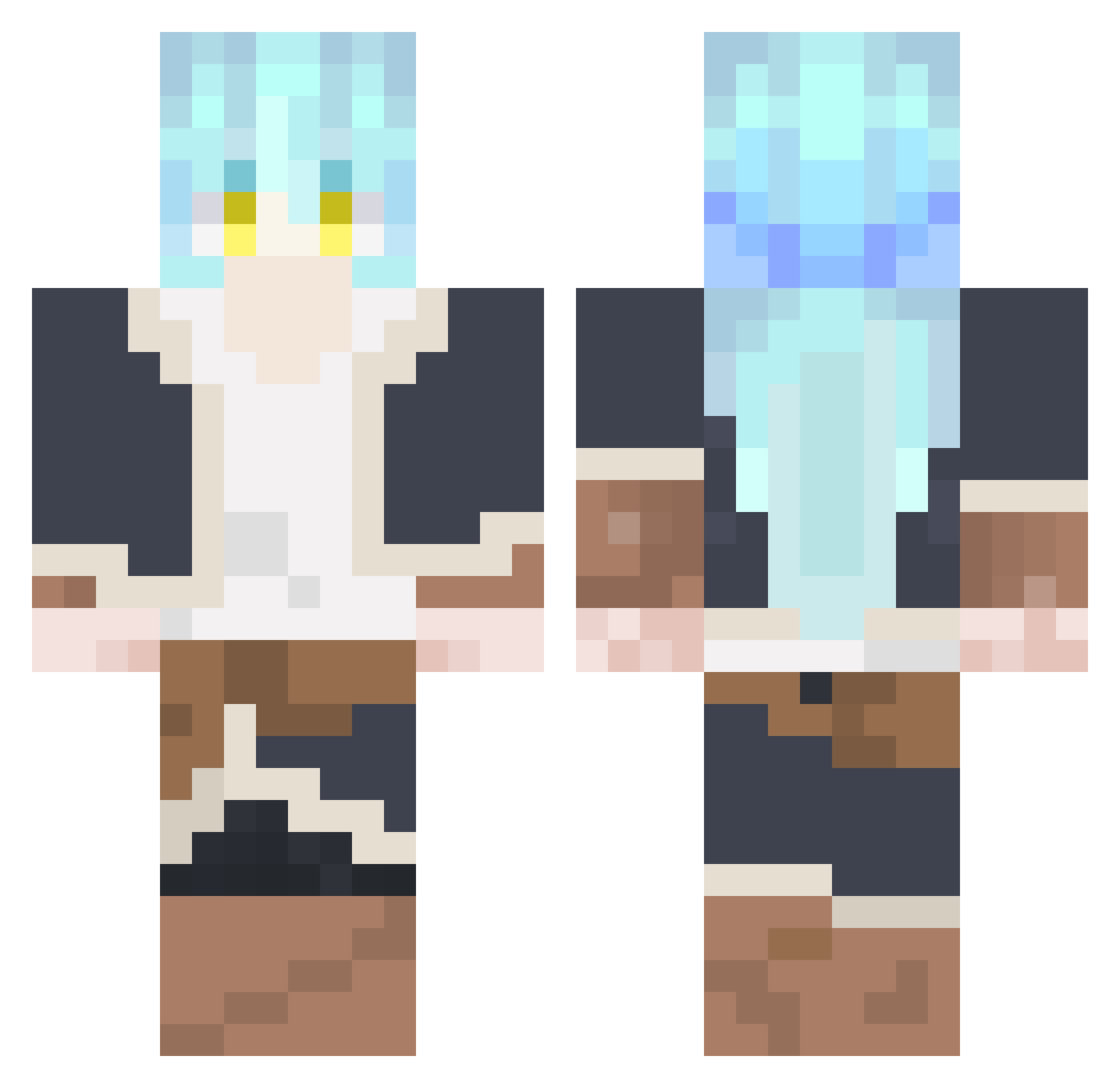 Creox3 Minecraft skin, front and back view