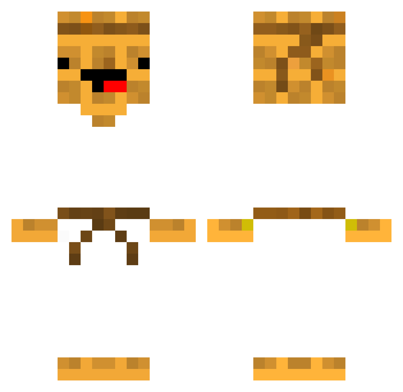 KarateWaffle Minecraft skin, front and back view