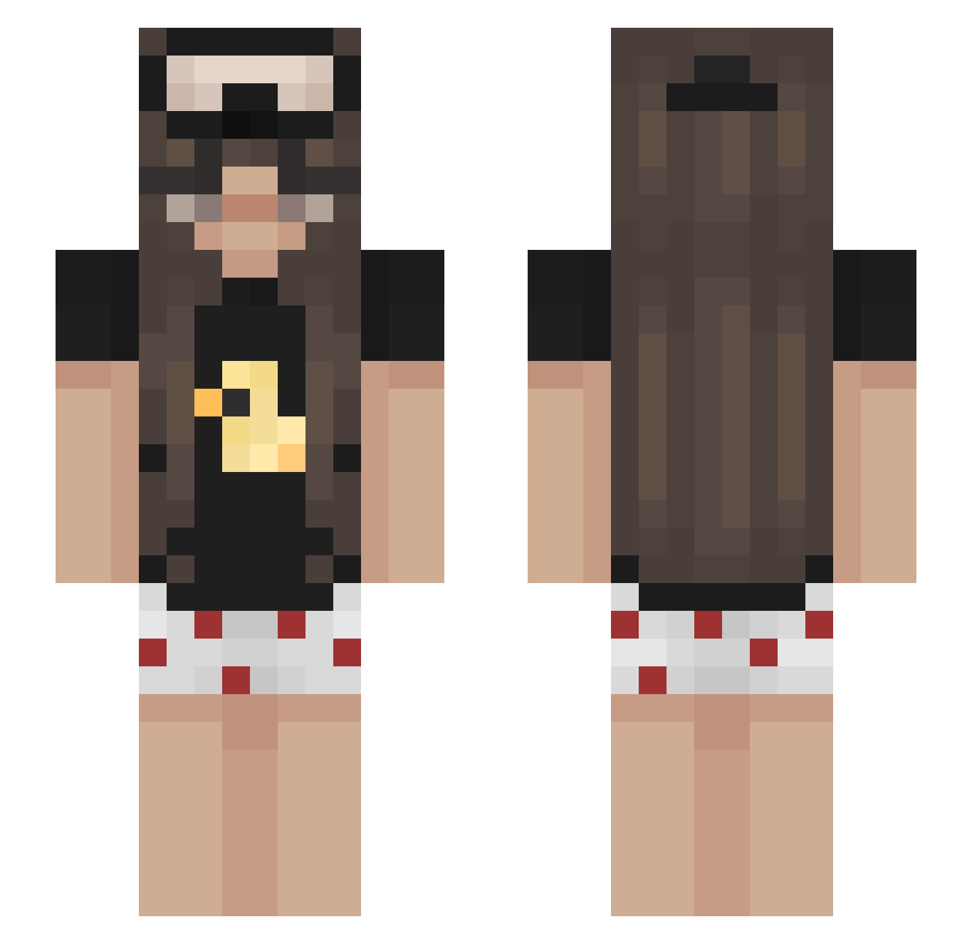Ploomik Minecraft skin, front and back view